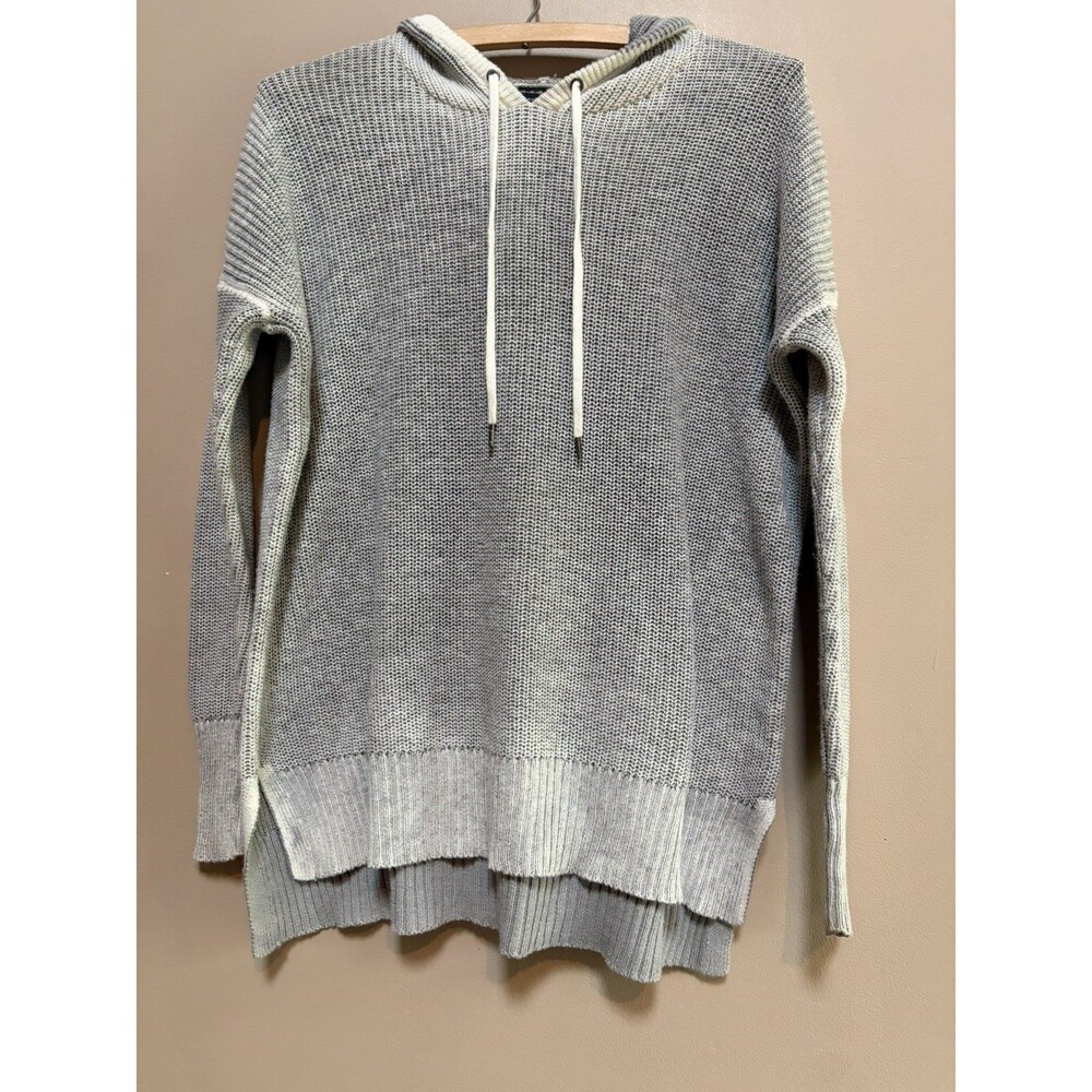 American Eagle Outfitters Women's XS Gray Pullover Knit Hoodie Drawstring Top